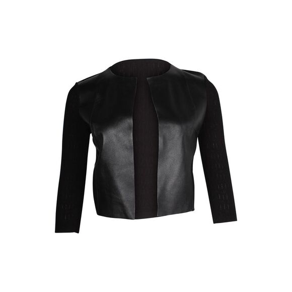 Max & Co. Cropped Jacket in Black Viscose and Leather